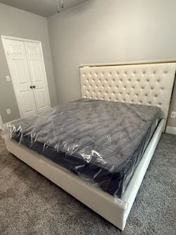 King bed frame with mattress
