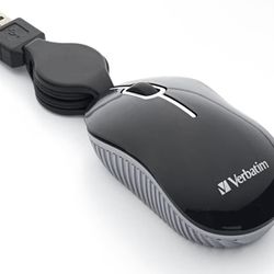 Verbatim Compact USB Mouse - Retractable Cable - Portable