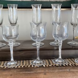 MIKASA Spring Petals Set Of 10 Champagne And Wine Glasses Spring Petals