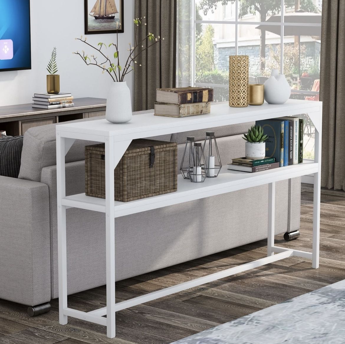 Console Table White 70 Inches