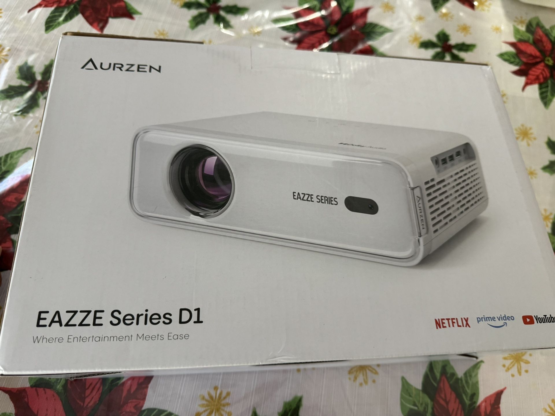 Eazze D1 Smart Projector with WiFi and Bluetooth, Netflix-Officially-Licensed, Auto Focus & Keystone, DoIby Audio, Zoom, Native 1080P Movie, Portable