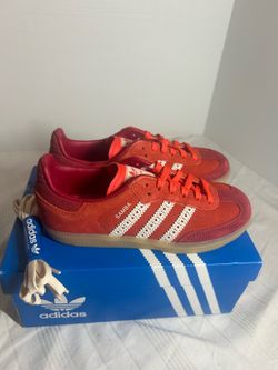 Adidas Samba OG C Kids Size 13K Red Cream Gum JS3528 NEW w/ Box Extra Laces