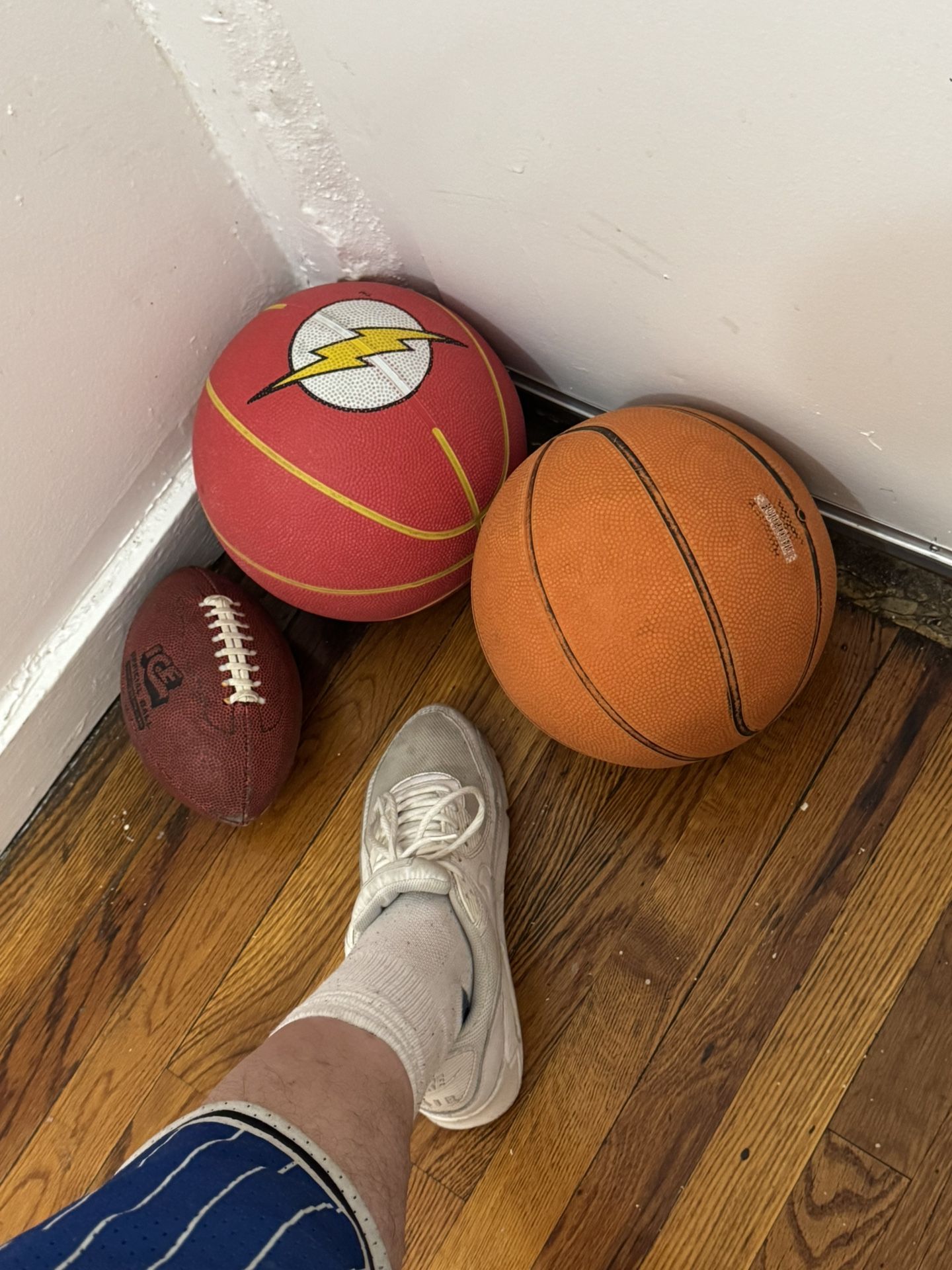 Used 2 Basketballs & 1 Small Mini Football