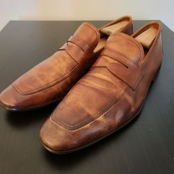 MAGNANNI Ramiro Brown Leather Penny Loafers Men's Size 11