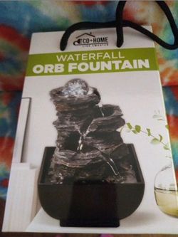 ORB Waterfall Fountain 5 x 5 x 7.5 in, fits perfectly on desks, tables or shelve