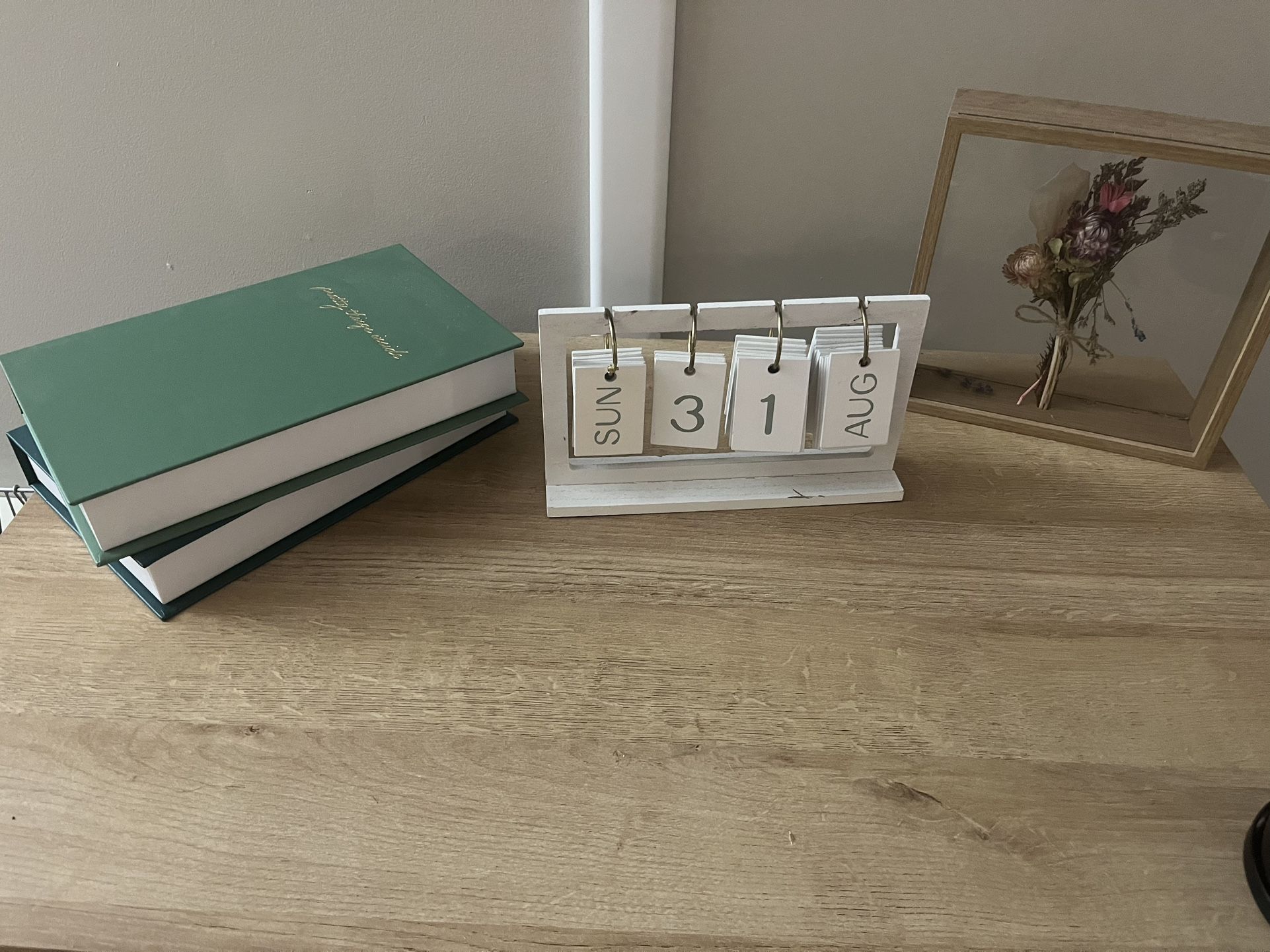 Secret Books, Calendar And Flower Decor