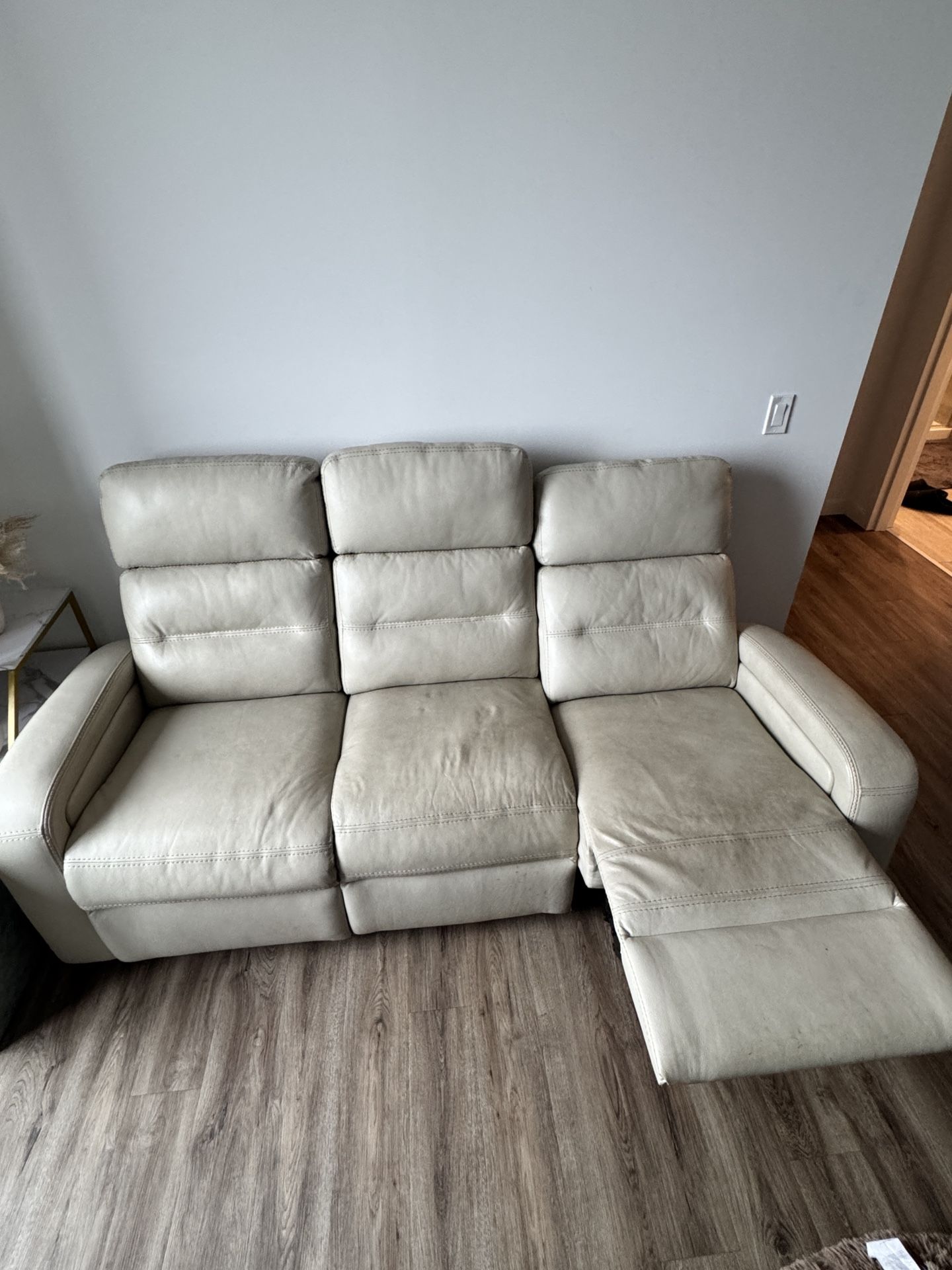 Leather Beige Couch