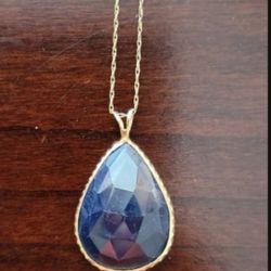 Blue Gemstone Pendant Necklace 10kt