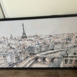 Large Framed Paris Wall Art – $30
