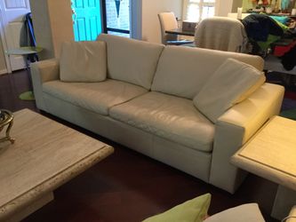 Italian leather Couch Cream Color