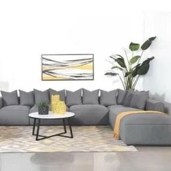 Brand New 6PC Modular Grey Cozy Sectional
