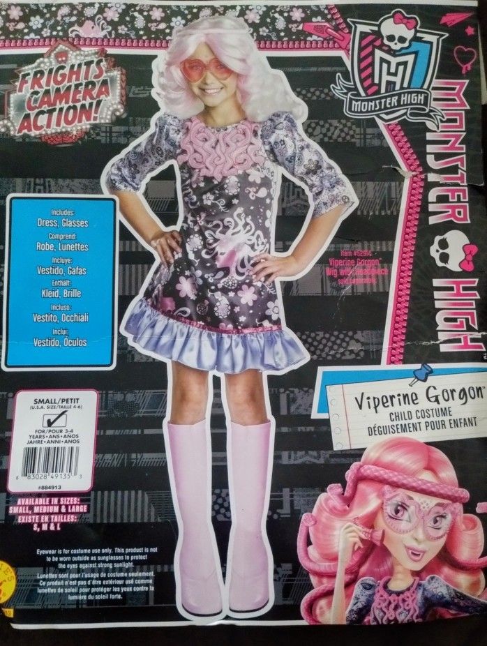 Monster High Vampirina Gorgon Halloween Costume Size Small 3/4