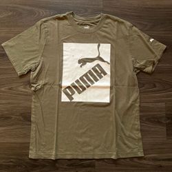 PUMA MEN’S GRAPHIC TEE OLIVE GREEN SIZE L