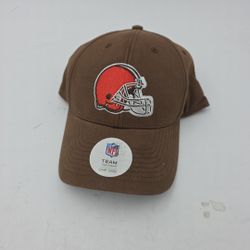 NFL Cleveland Browns Team Apparel Hat  Embroidered Logo Brown Strapback Fanwear 