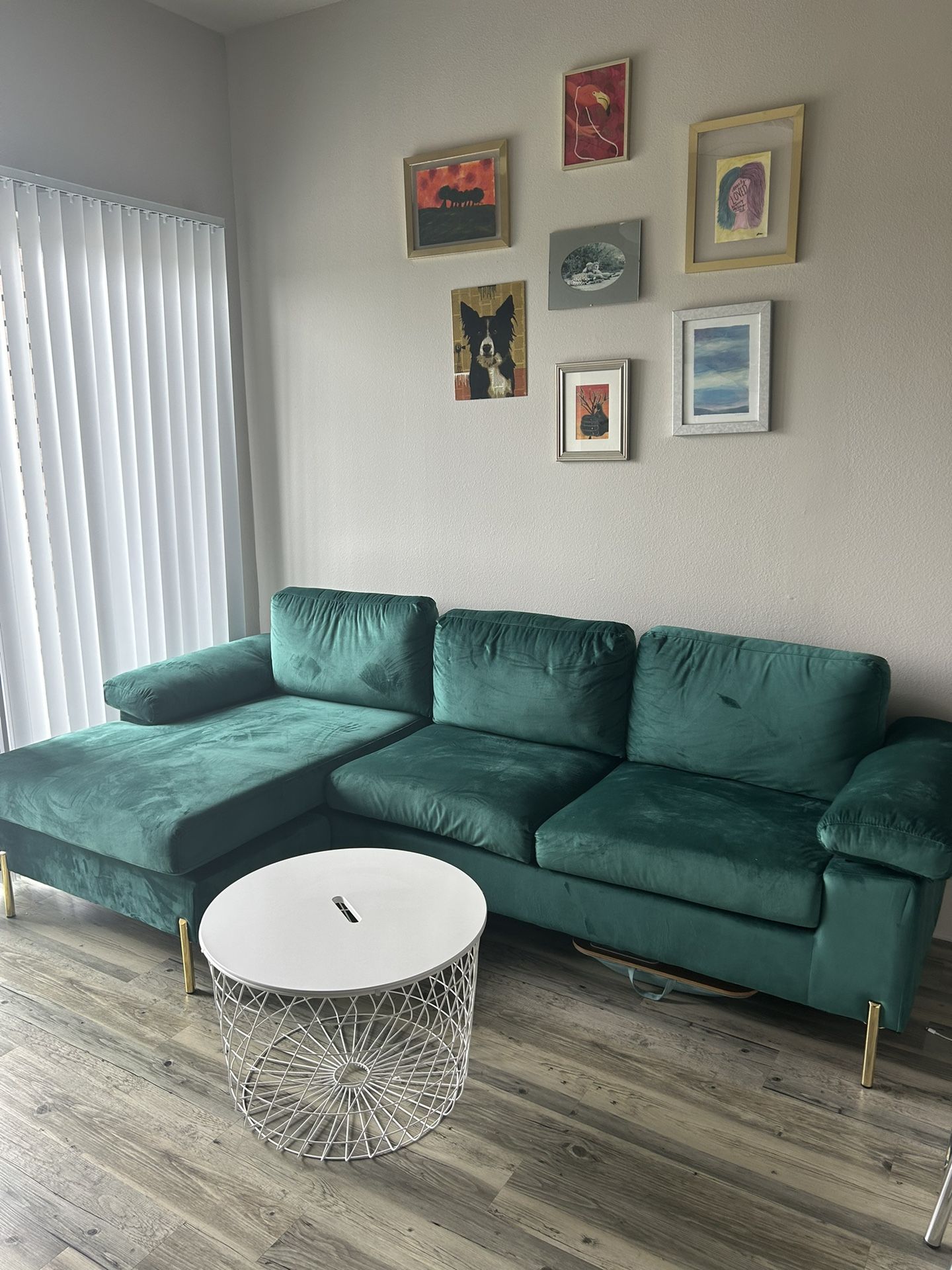 Velvet Green Sectional Couch