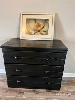 Refinished black washed bachelors chest / buffet
