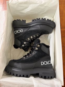 Little kids Dolce & Gabbana Black Lug Sole Boots