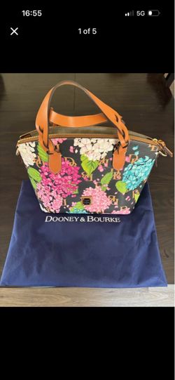Authentic Dooney & Bourke Hydrangea Monogram Celeste Satchel