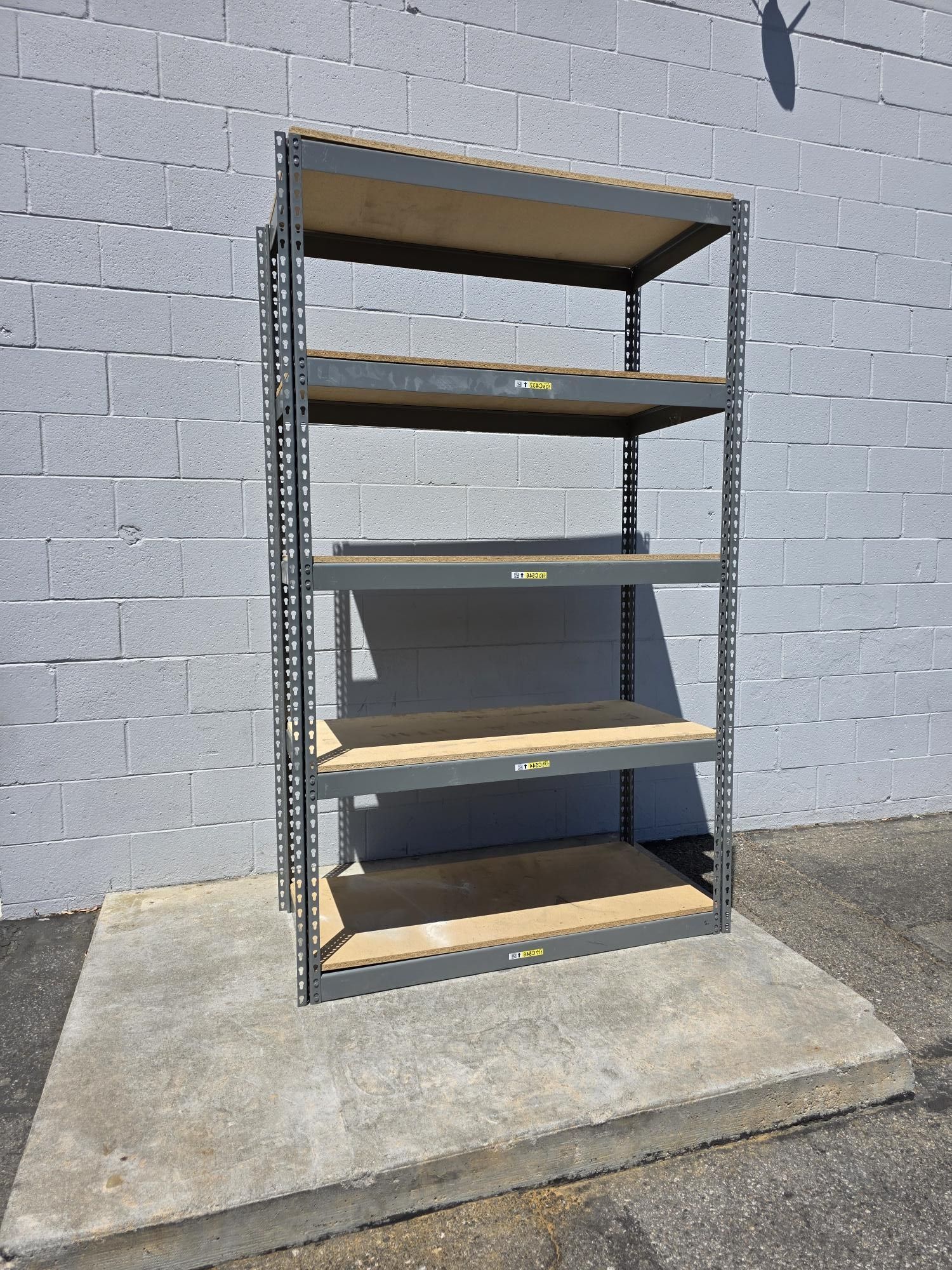 5 Tier Shelving 48 in W x 24 in D American Made Used Heavy Duty Steel Boltless Storage Rack Delivery Available