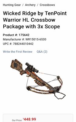 Brand new Ten Point Warrior Crosssbow with scope