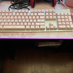 Pink Keyboard and Mouse