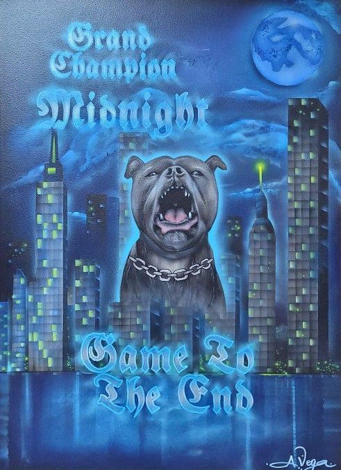 Pitbull In The City Painting
