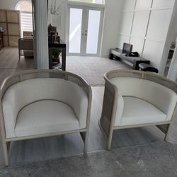 Crate And barrel FIELDS CANE ACCENT CHAIR By Leanne ford- PRICE PER CHAIR!!