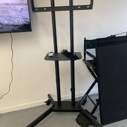 Insignia Mobile TV Cart With Shelves For Most 32”-90” TVs