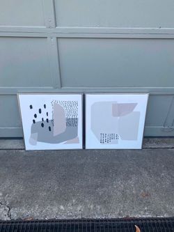 Set of 2 Abstract Framed Wall Arts