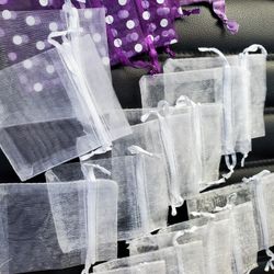 18 Small Organza Jewelry  Or Favor Bags