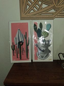 Set of 2 Framed Art Prints Desert Theme