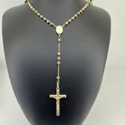 14kt Gold Tri Color Rosary Necklace 3.8mm Beads 12.80grams 20” 155774 15