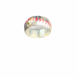 Silver Baseballs Band Ring