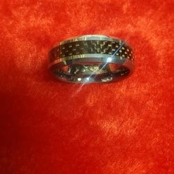 Men's Tungsten And Carbon Fiber Wedding Ring