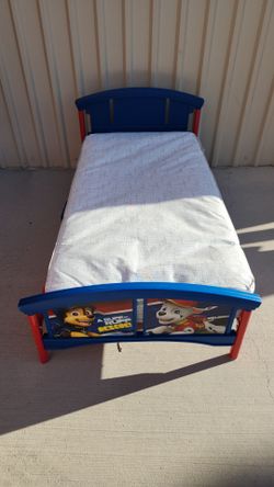 Delta Children PAW Patrol Toddler Bed with Mattress – Chase & Marshall