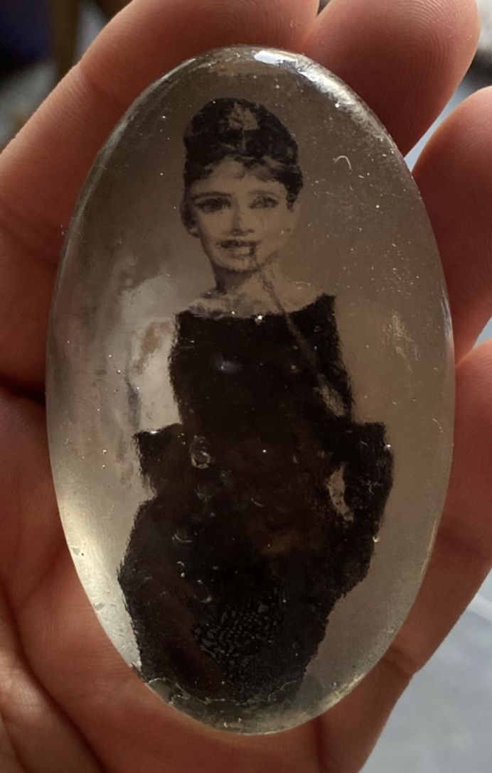 One Of A Kind Audrey Hepburn Hand Made Paper Weight 