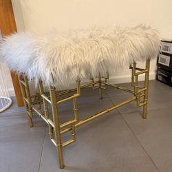 Gold Bamboo Ottoman 