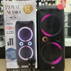Dual 12” Extras Bass Bluetooth Rechargeable Speaker With Two Wireless UHF Mics