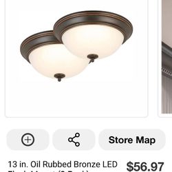 13in Oil Rubbed Bronze LED Flush Mount (2pack)