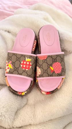 Pink Gucci platform sandal
