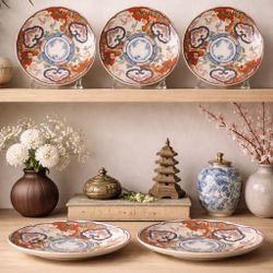 Georges Briard Japan 1960s 5 Heirloom Imari-Style Dinner Collector Plates, 10”