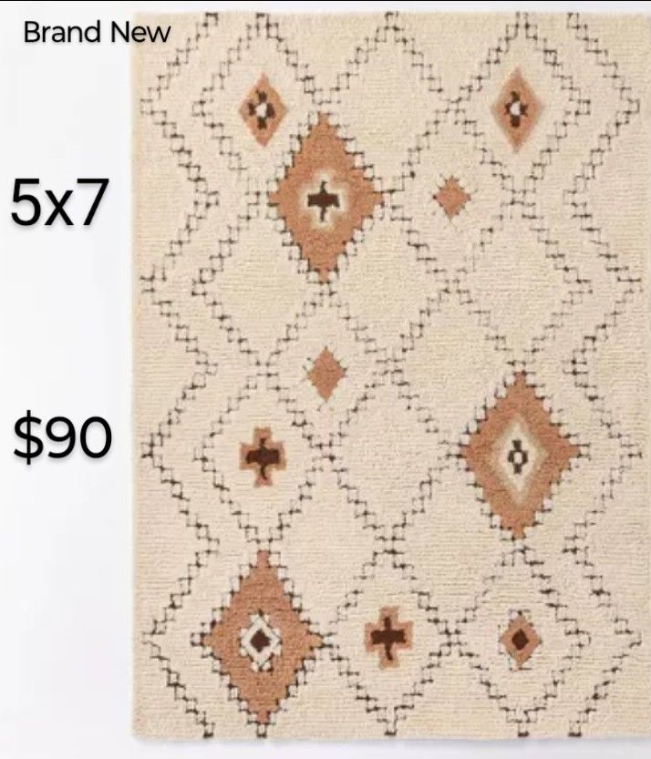 Brand New Northridge Hand Tuffed Shahg Diamonds Area Rug