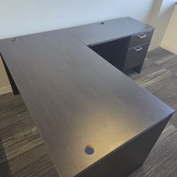 L-shaped Cherrywood Desk