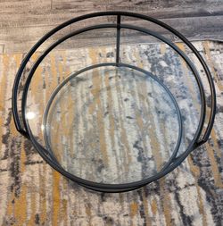 Round glass coffee table