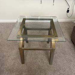 Glass And Gold Coffee Table