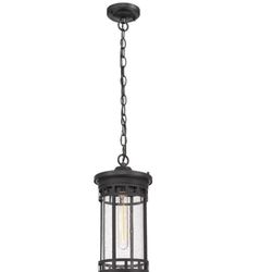 ALLGOT Outdoor Pendant Light Fixtures, Exterior Hanging Lantern Porch Light, Black Hanging Lamp