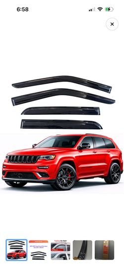KPY Rain Guards Fit for 2011-2021 Jeep Grand Cherokee, Out-Channel Window Visors Vent Wind Deflectors 4PC, Car Accessories for 11-21 Grand Cherokee (E