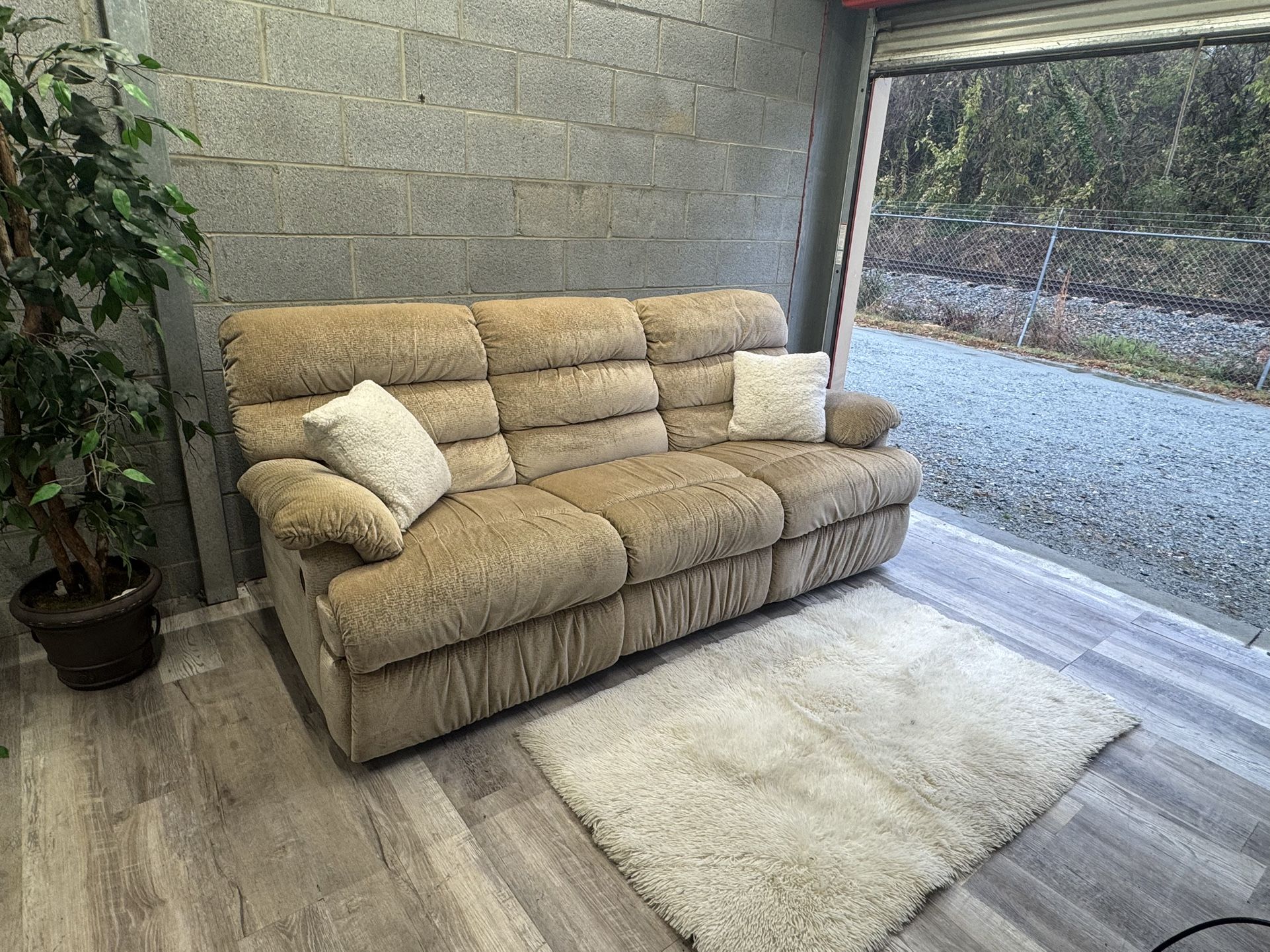 (Delivery) Tan Recliner Sofa / Couch
