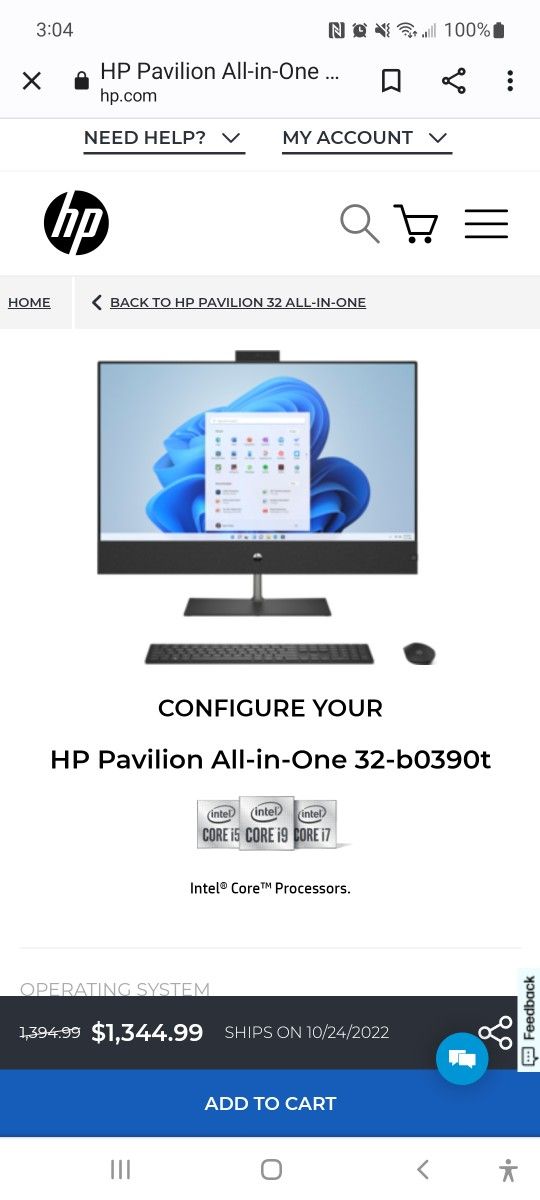 HP Pavillion 32- All In One Desktop