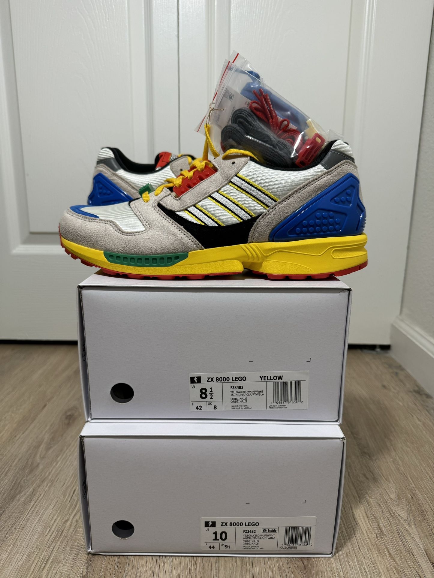 Brand New Adidas ZX 8000 x Lego Men's size 8 8.5 9 9.5 10 10.5 And